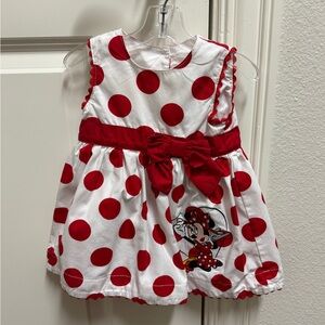 Disney parks baby girl red  polka dot Minnie Mouse dress size 6 months